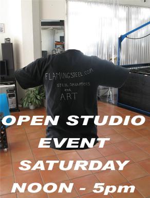 Open studio event, flamingsteel.com, roy mackey, steel sculpture, steel art, live work studios, vancouver bc