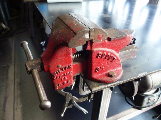 Vintage Wilton Scout vise, flamingsteel.com, steel sculpture, roy mackey