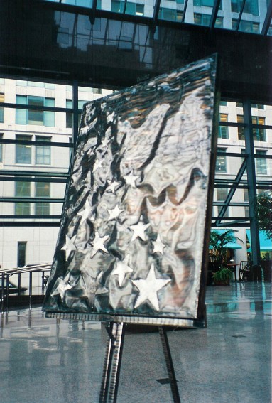Steel wall sculpture, Honkong Bank show Vancouver bc, roy mackey, flamingsteel.com, steel art, steel sculpture