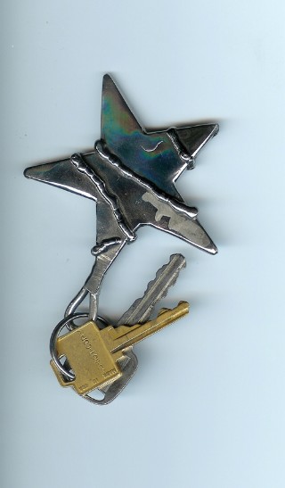 Stainless steel key chain, roy mackey, steel sculpture, steel art, flamingsteel.com, vancouver bc