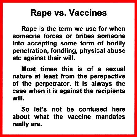 vaccine rape, forced vaccines are rape