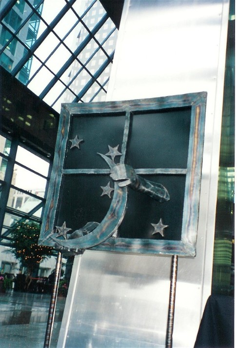 Night, steel sculpture, flamingsteel.com, roy mackey, steel art, Vancouver bc