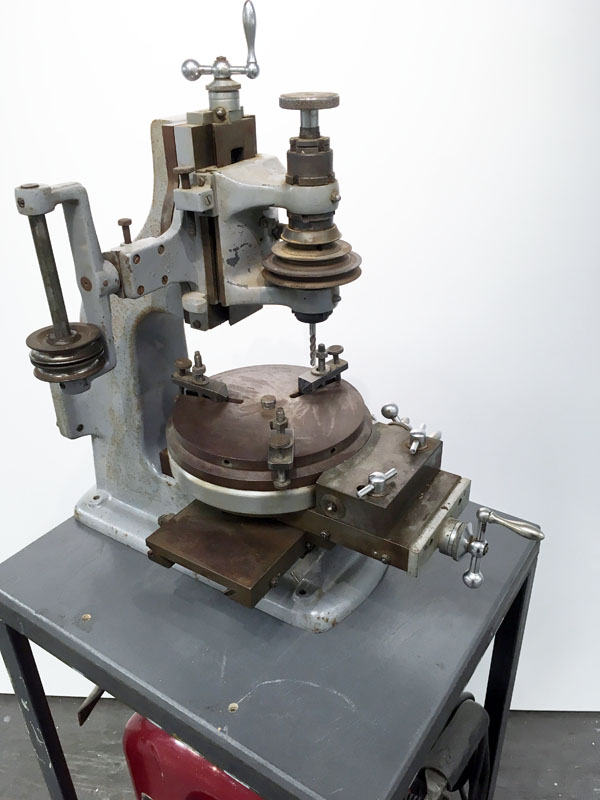 vintage excel milling machine, flamingsteel.com, roy mackey, live work studios, steel sculpture