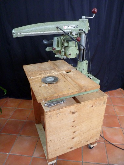 Vintage Dewalt radial arm saw, flamingsteel.com, roy mackey, steel sculpture, steel art, New York Times,