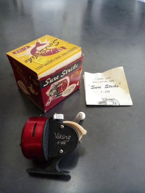 Vintage fishing reel, flamingsteel.com, roy mackey