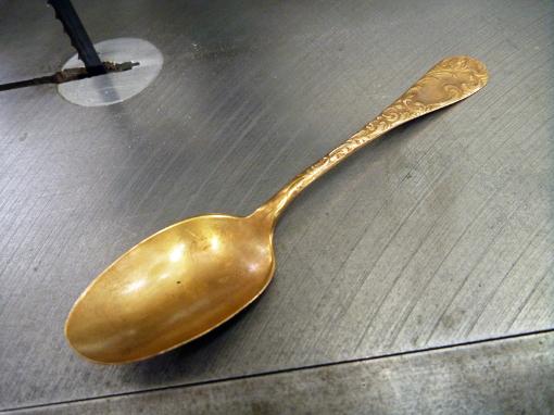 solid gold spoon, montana gold, antique spoon, roymackey.com