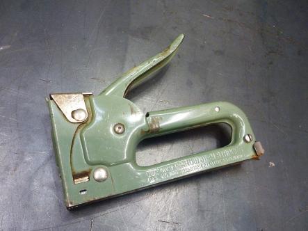 vintage stapler, flamingsteel.com,steel sculpture, steel art, roy mackey