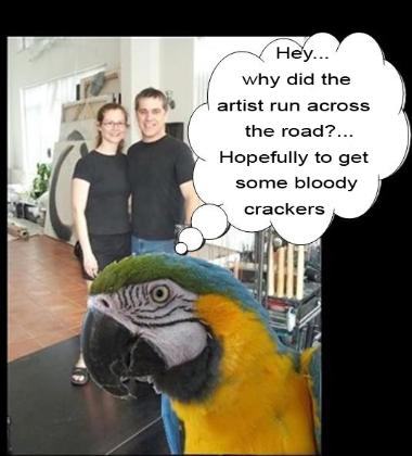 Polly wants a cracker, flamingsteel.com, steel sculpture, steel art, roy mackey