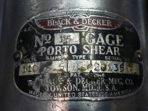 vintage black and decker metal shear, flamingsteel.com, steel sculpture, steel art, roy mackey
