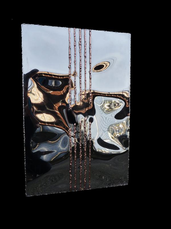 Stainless steel wall sculpture, flamingsteel.com, roy mackey