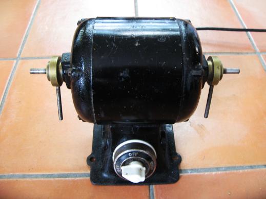Vintage polishing motor, flamingsteel.com, steel sculpture, steel art, roy mackey