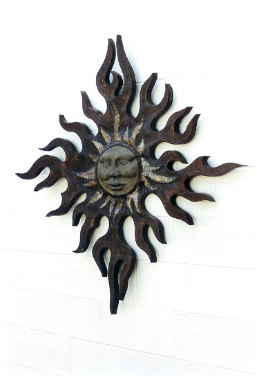 Rusty Wall Sun, roy mackey, steel sculpture, steel art, flamingsteel.com, vancouver bc sculptor