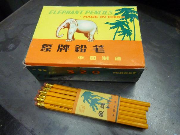 vintage elephant brand pencils, flamingsteel.com, steel sculpture, steel art, roy mackey