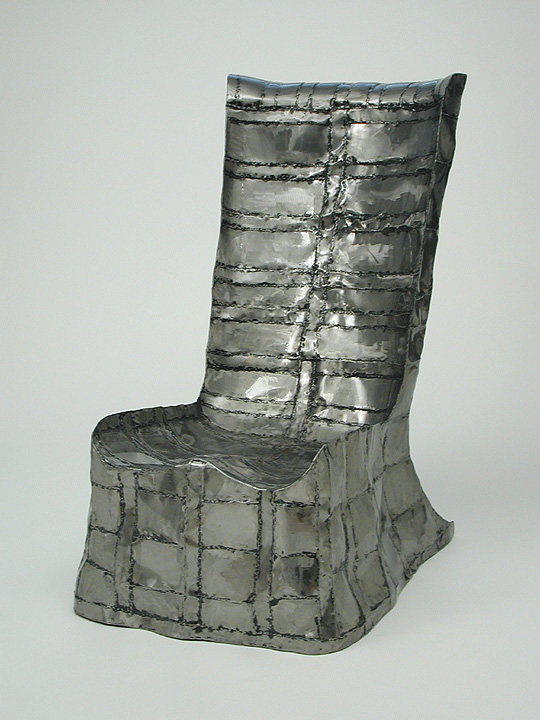 Armless Chair steel sculpture by Roy Mackey