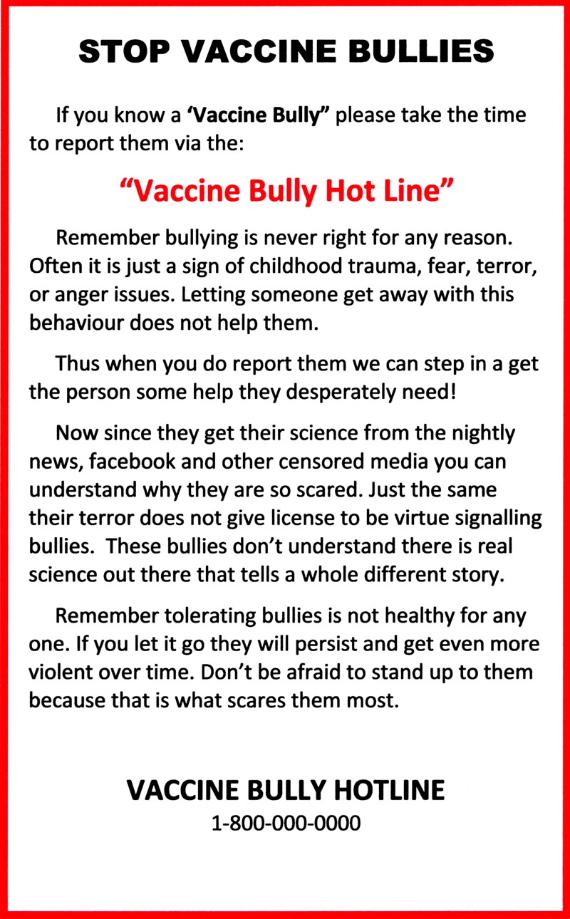 vaccine bullies, bullies, vaccine hotline