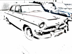 1955 Dodge royal, flamingsteel.com, roy mackey, steel sculpture, steel art, vancouver bc