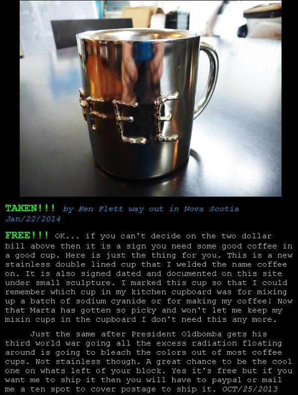 free stainless steel mug, flamingsteel.com, roy mackey